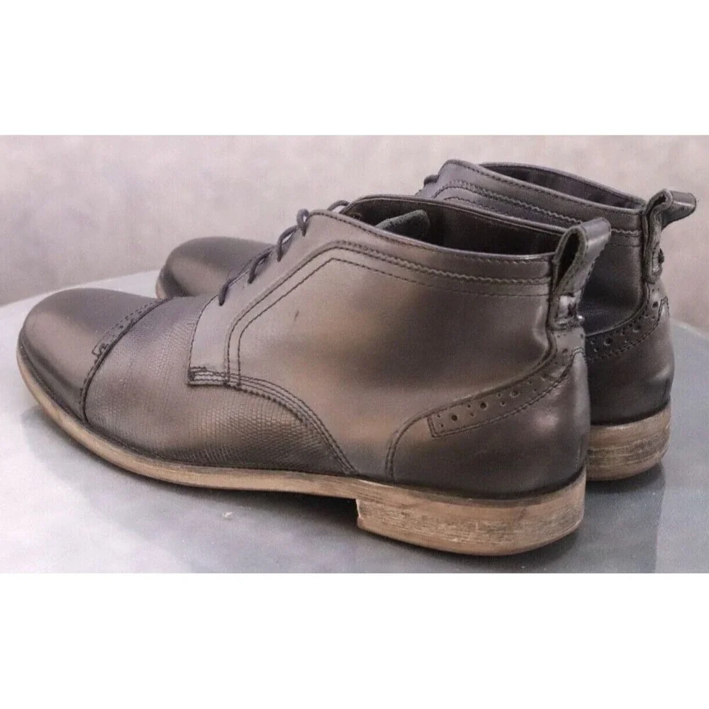 Stacy Adams Men's Cap Toe Chukka Boots Size 10 D Leather Black